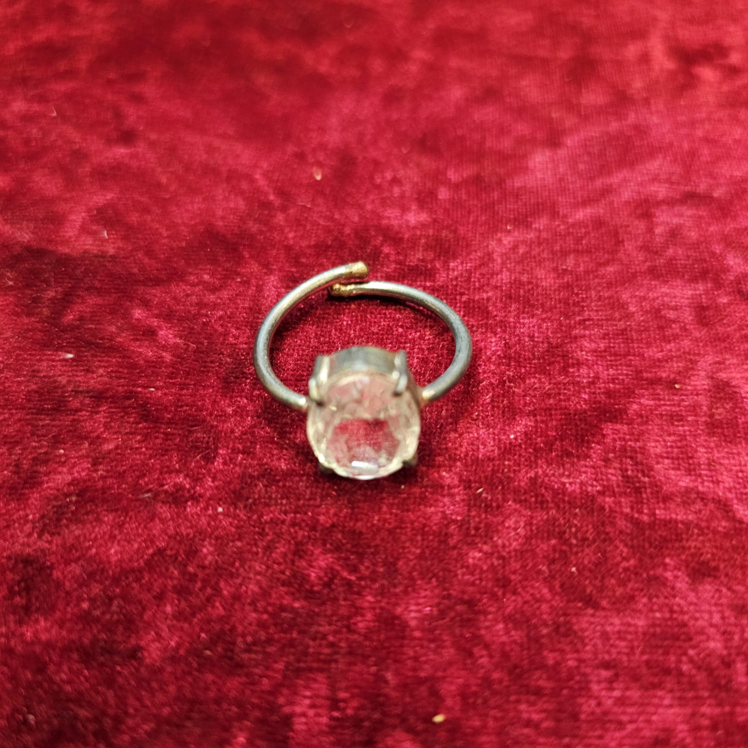 Clear Quartz Adjustable Ring