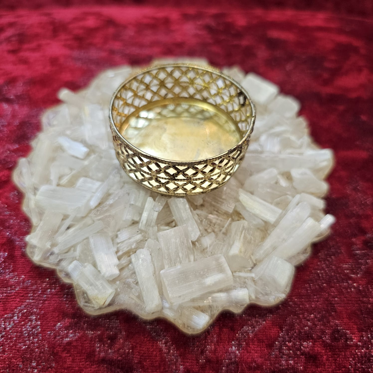 Selenite Candle Stand