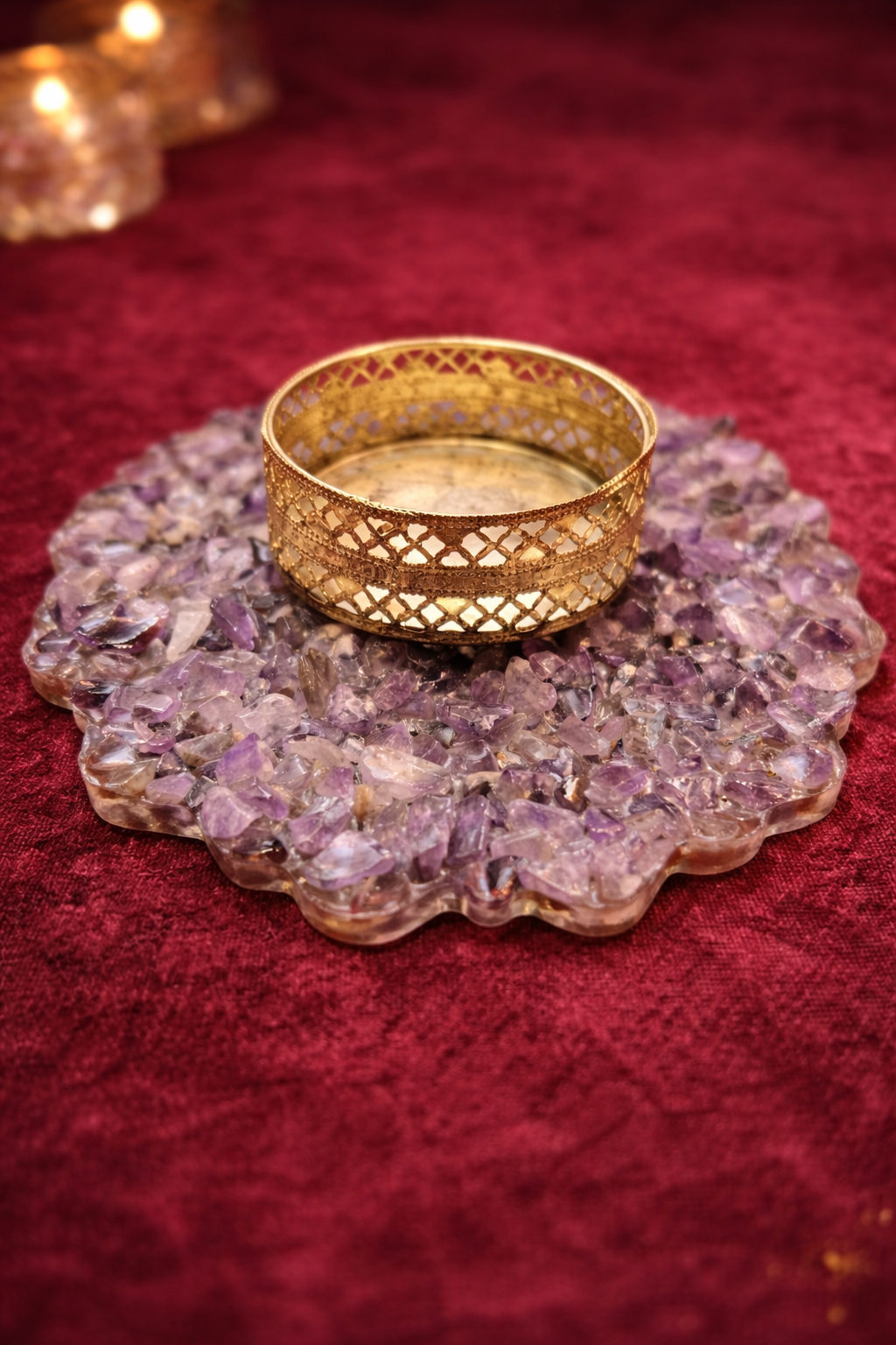 Amethyst Bed Candle Stand