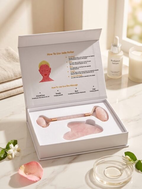 Rose Quartz Roller and Gua Sha Set